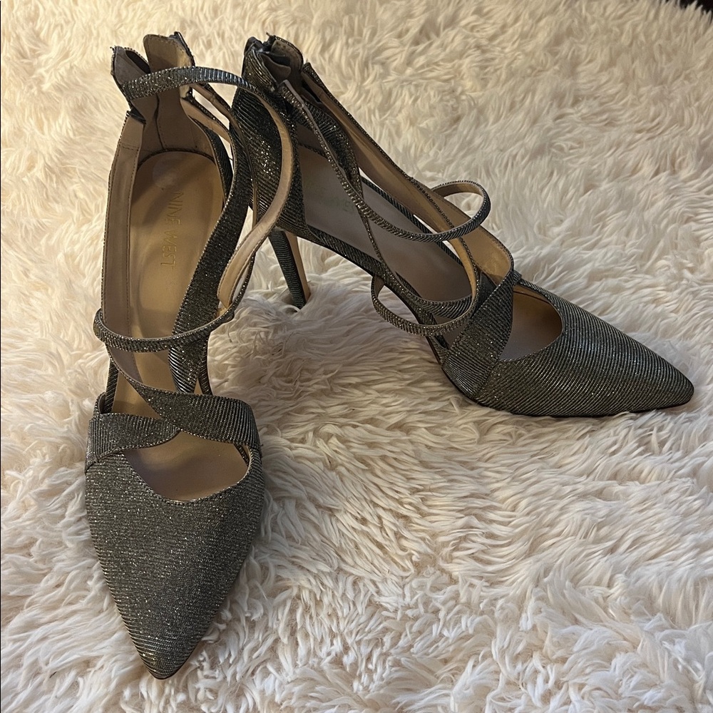NWOT Nine West Sparkly Strappy Heels